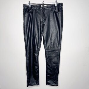 H&M Black Faux Leather Pants 